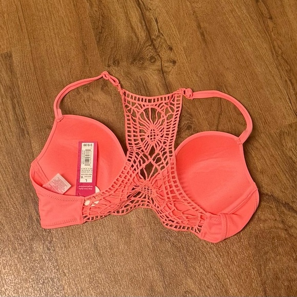 Xhilaration Orange-ish Pink Crochet Bikini Top - Picture 5 of 7